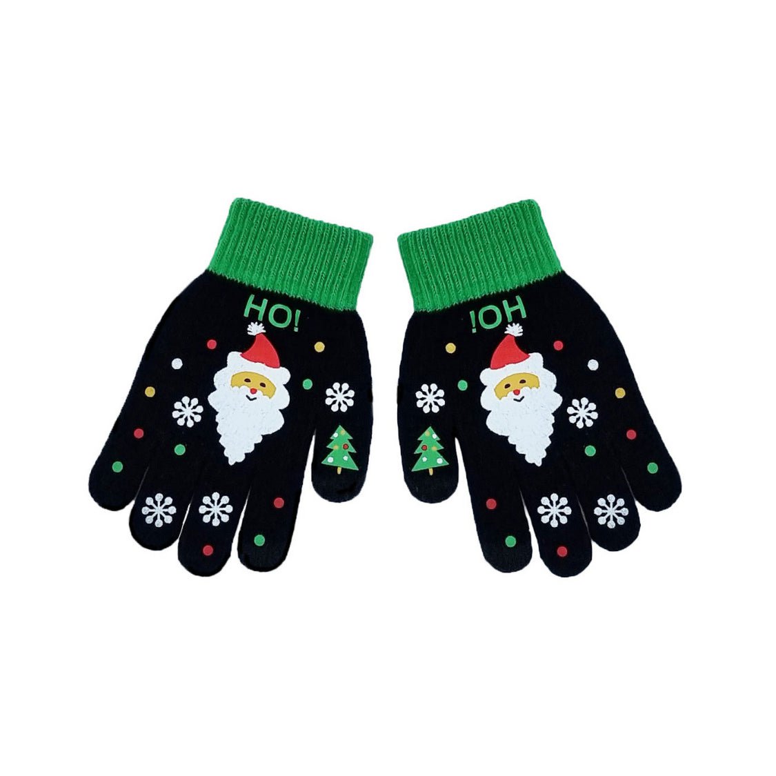 Gloves - Black with Santa