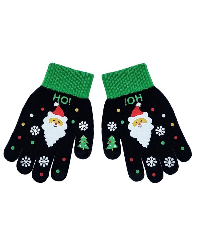 Gloves - Black with Santa
