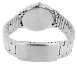 Q&Q men's watch, stainless steel strap, Ø 40 mm, silver/white