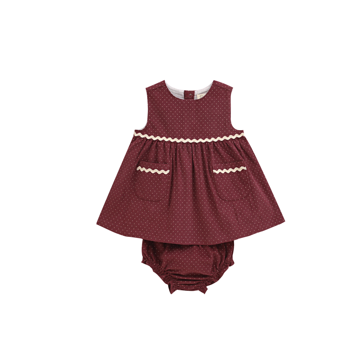 Lilafarbenes Babymädchenkleid aus Cord mit passender Pumphose P70-11604022