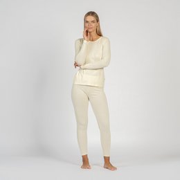 Completo da donna a maniche lunghe e leggings 250 Merino Natural
