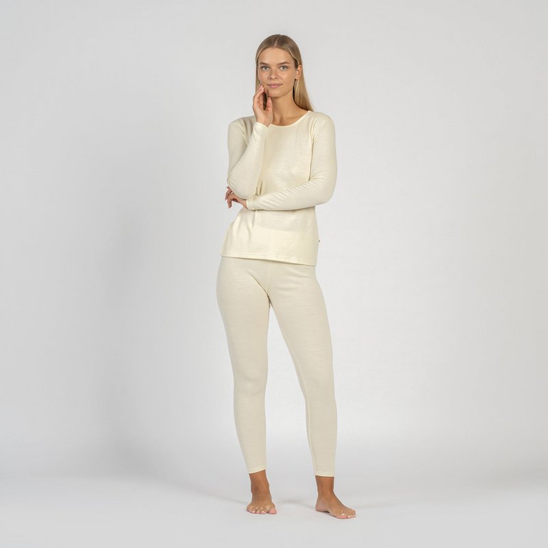 Completo da donna a maniche lunghe e leggings 250 Merino Natural