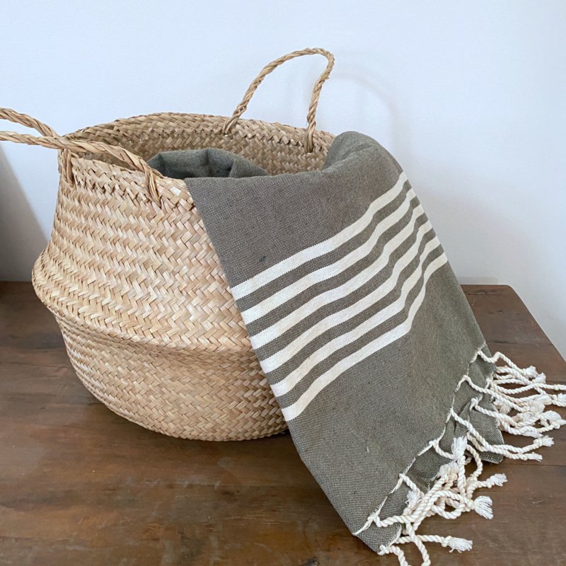 Hammam handdoek Fouta Provence - Moss Green - 100x200cm