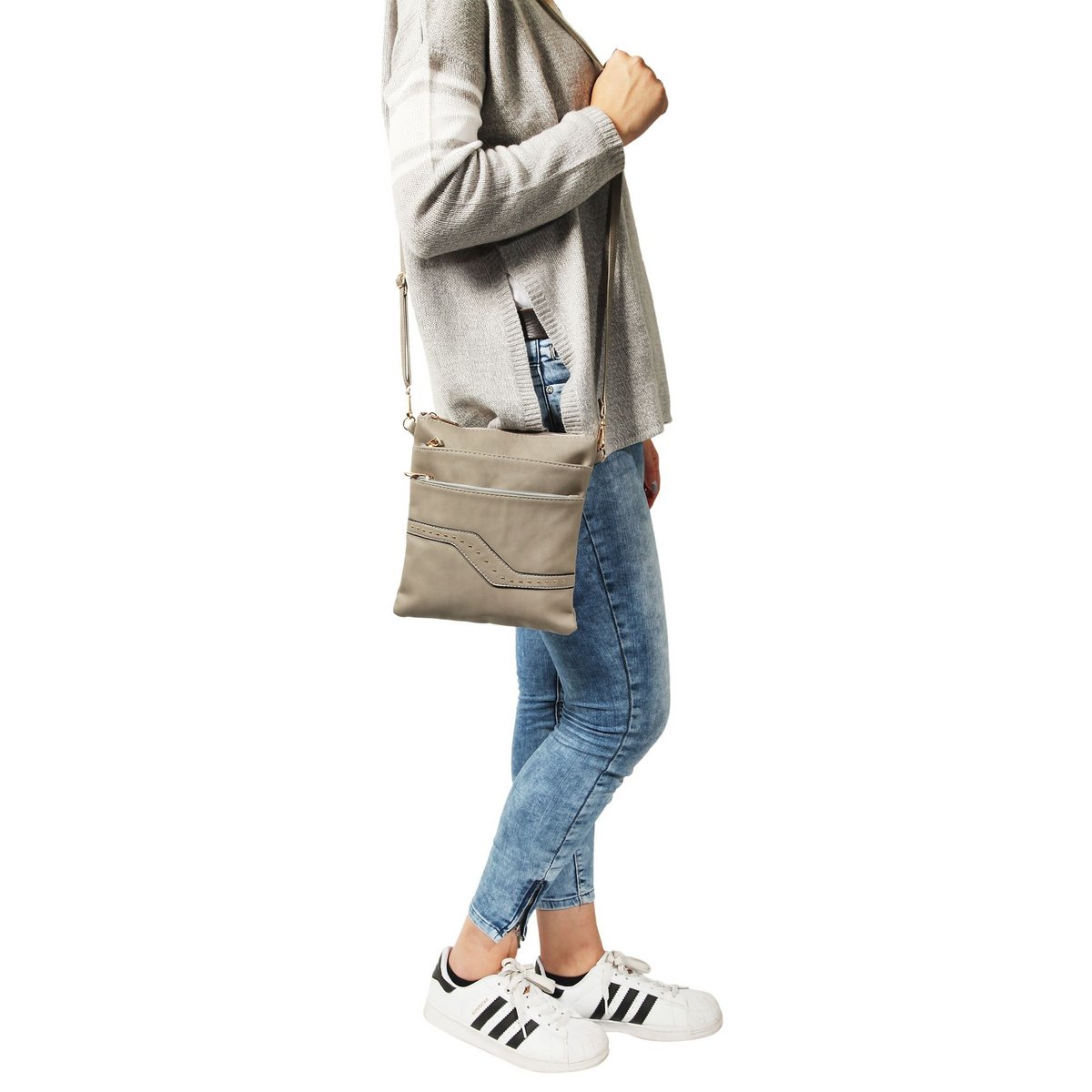Sac à main pour femme "Crossbody Bag" en simili cuir, beige