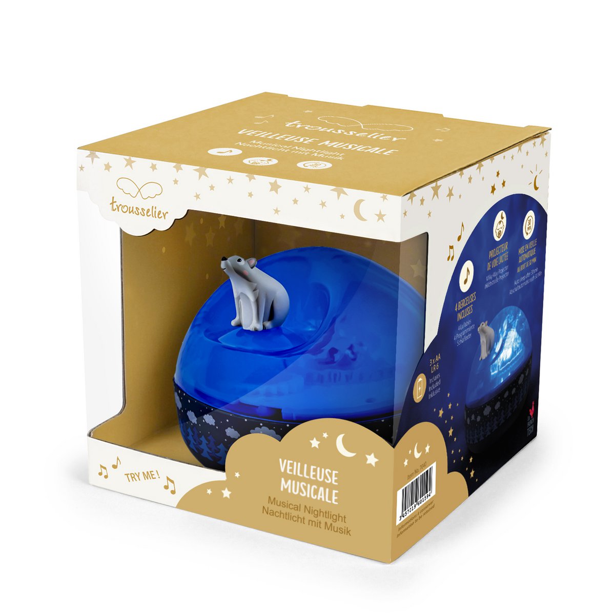 Night light - Northern Lights Musical Projector - Bear on the ice floe