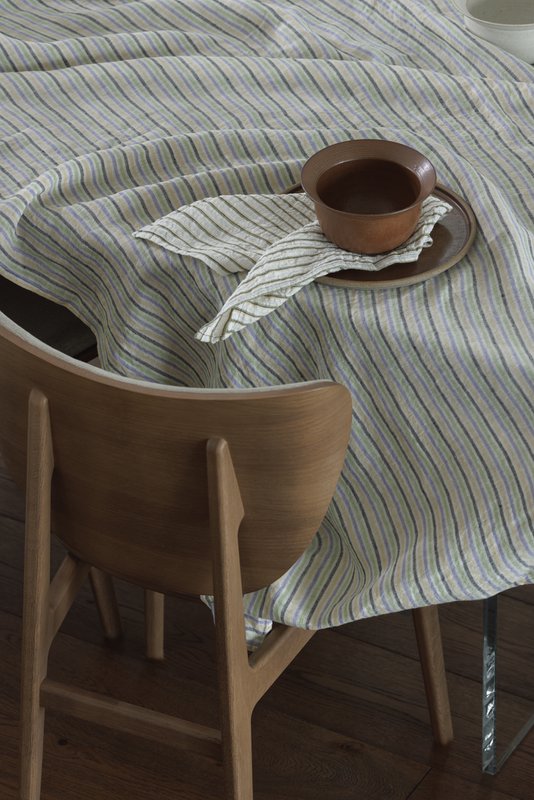 100% hør dug (250x145 cm) lilla striber