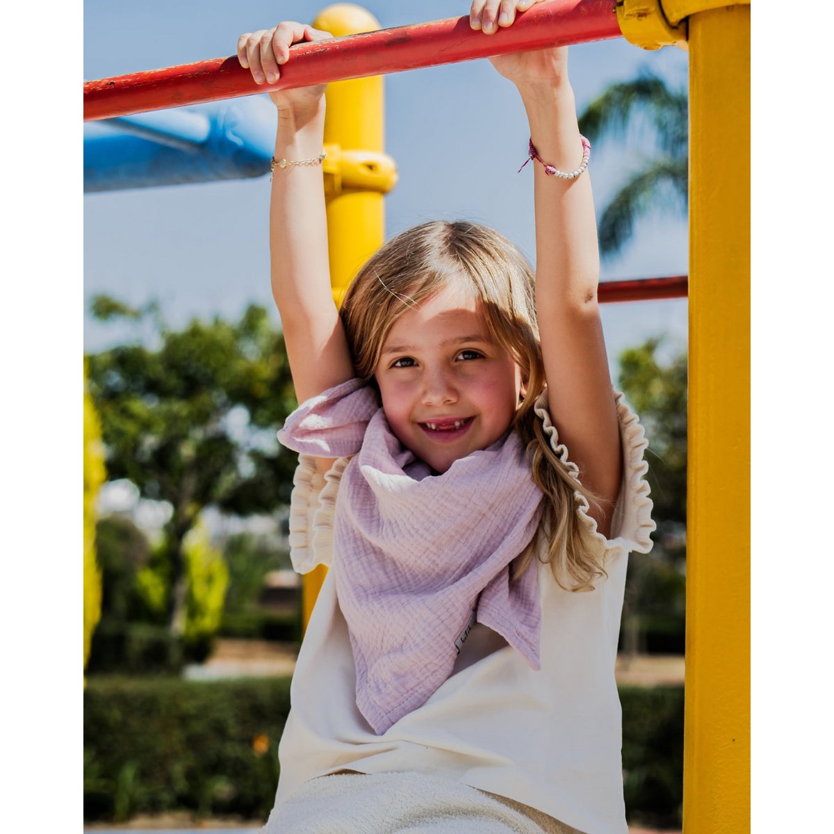 Echarpe mousseline enfant • Mauve