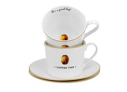 DUO COFFEE TIME Set of 2 Cups & Saucers 230ml, giftbox