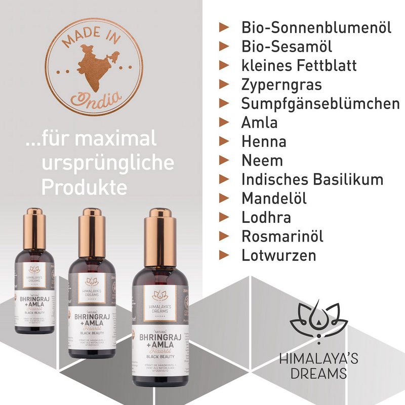 Ayurveda hårolie Bhringraj&Amla/Black Beauty 100ml
