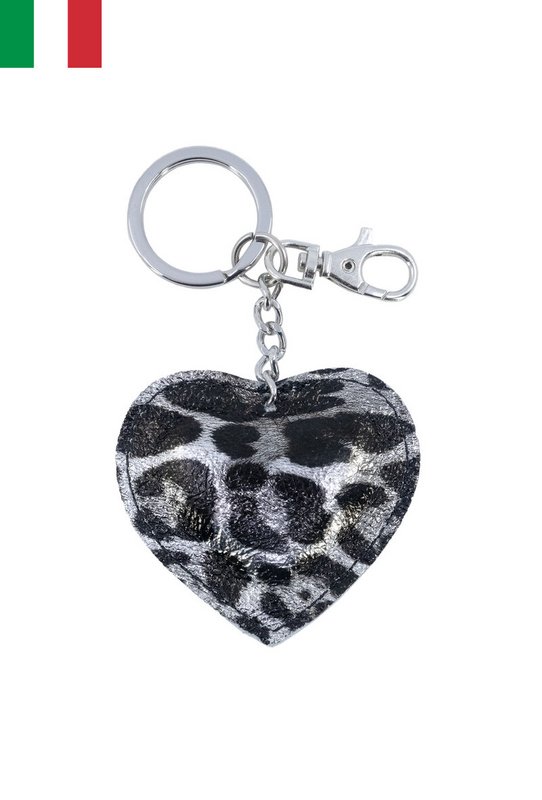 Llavero de piel de vacuno en forma de corazón Made in Italy ITPCL