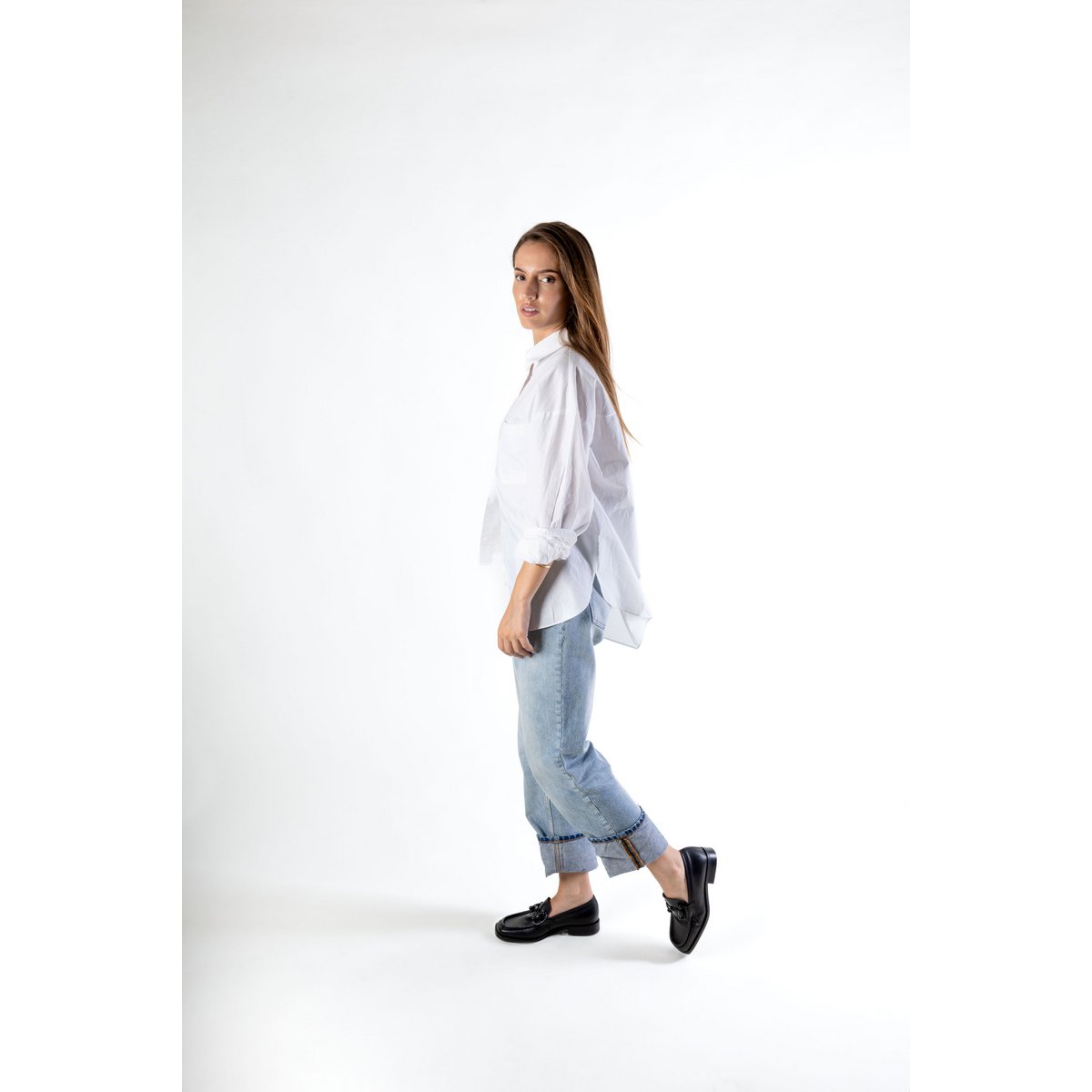 ZOE PATENT BLACK – Loafer met vierkante neus en paardenbitafwerking