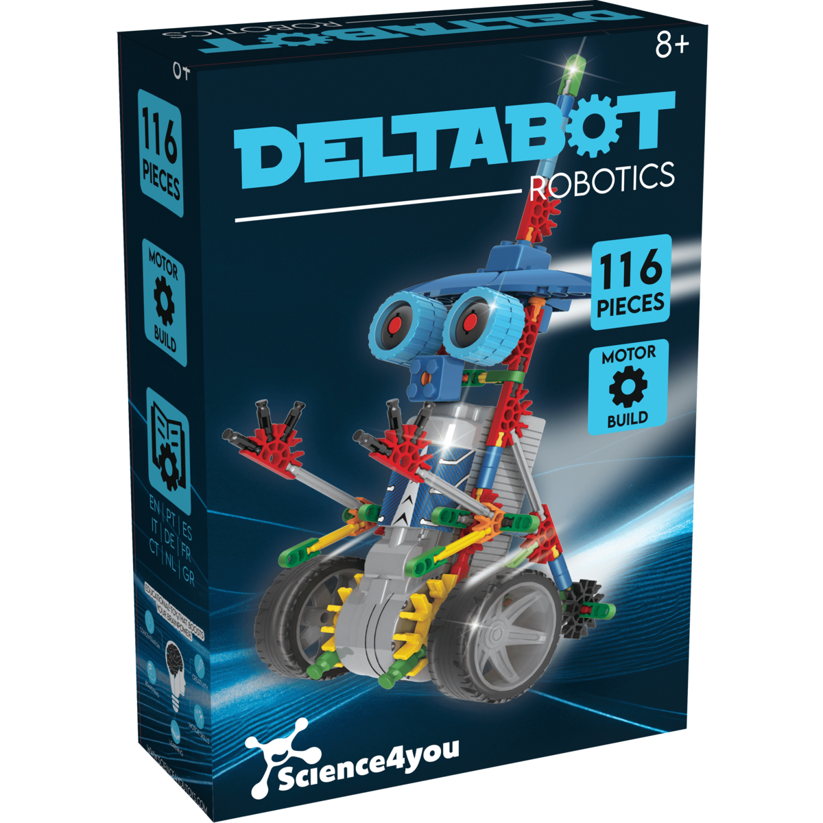 Science4you - Deltabot Robot Building Kit for Kids 8-14 Years - Build Your Own Robot with this Construction Kit, Robotics Kit with 117 Pieces, Educational Toys for 8 Year Olds, Stem Toys Age 8+
