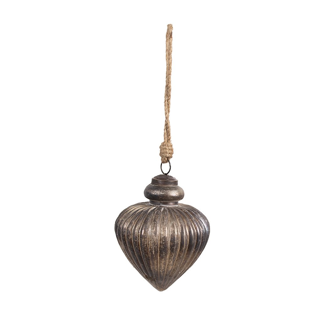 Christmas ball Ø 8x10 cm Gray Brown Glass