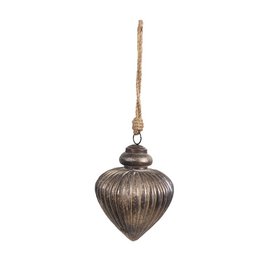 Christmas ball Ø 8x10 cm Gray Brown Glass