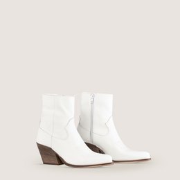 Janice White Texan Ankle Boots