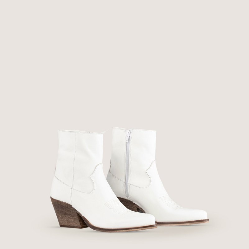 Janice White Texan Ankle Boots
