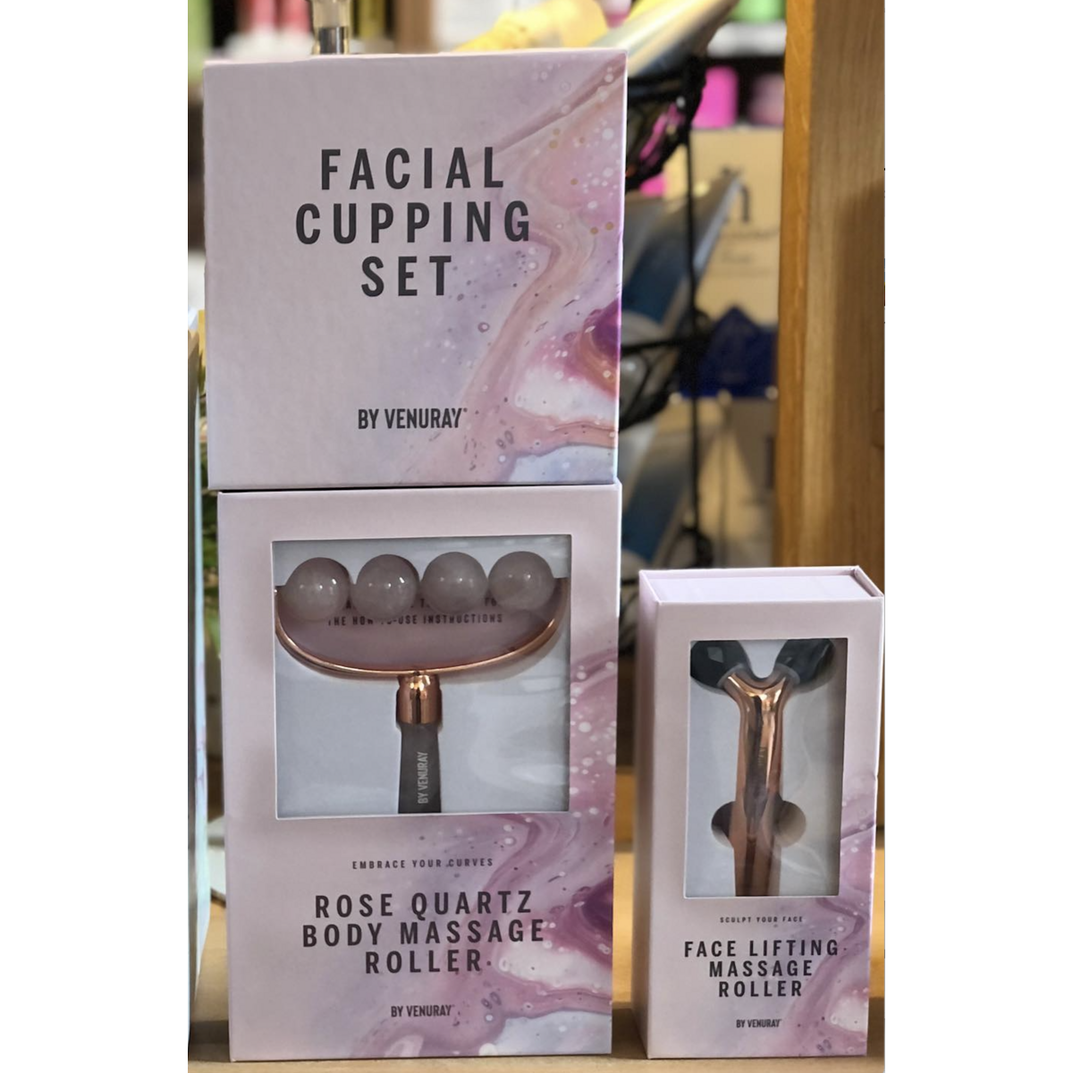 Rose Quartz Body Massage Roller by Venuray