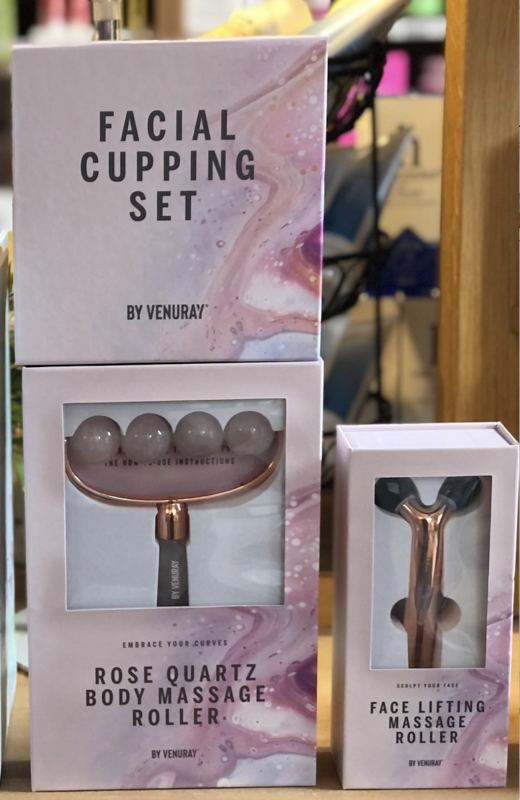 Rose Quartz Body Massage Roller by Venuray