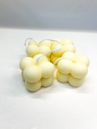Bubble Candle Pastel Yellow (small) - Small Pastel Yellow Bubble Candle