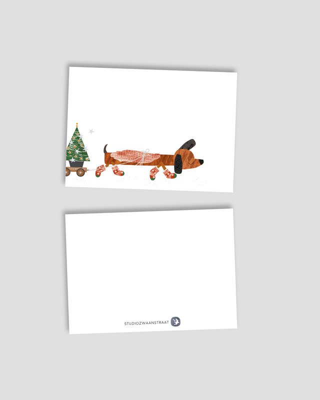 carte postale - série 'Noël' - 'Noël Teckel'