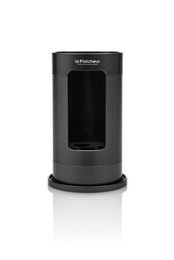 Sleek and modern wine cooler in matte black finish. Features a compact, cylindrical design with a digital display and touch controls for precise temperature regulation. Ideal for storing and chilling your favorite wines.