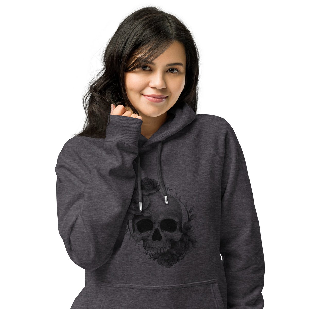 Sweat à capuche raglan biologique unisexe Roses