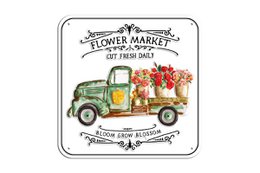 Insegna in metallo Mercato dei fiori 30x30 cm Isabelle Rose