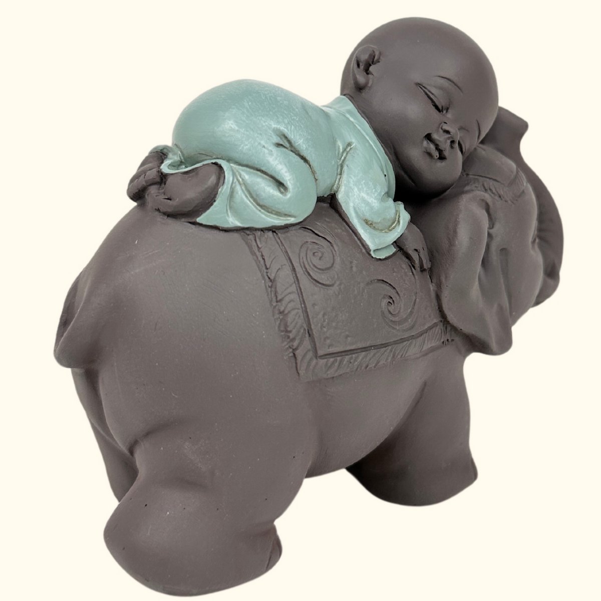 Figurka Buddy – Słoń Bonze – Dekoracja Zen i Feng Shui – Duchowa i zrelaksowana atmosfera – Dekoracyjny pomysł na prezent