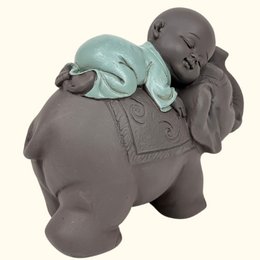 Figurka Buddy – Słoń Bonze – Dekoracja Zen i Feng Shui – Duchowa i zrelaksowana atmosfera – Dekoracyjny pomysł na prezent