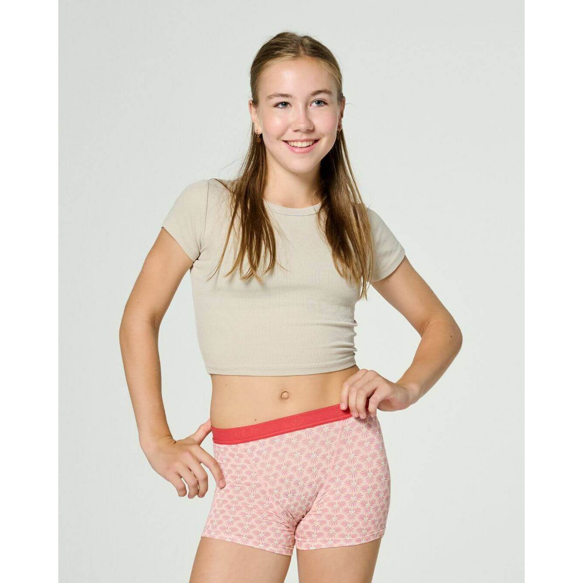 Menstruationsbukser drengekorte piger – super absorption (rubin)