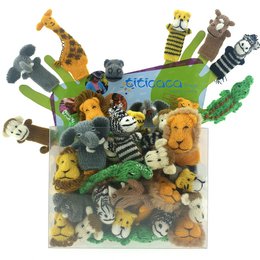 Fingerpuppen Safaritiere, sortiert