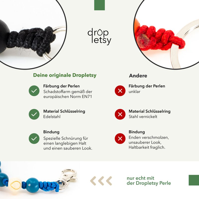 Mobiele telefoonketting universeel, houten kralen, handgemaakt - De zee-egel