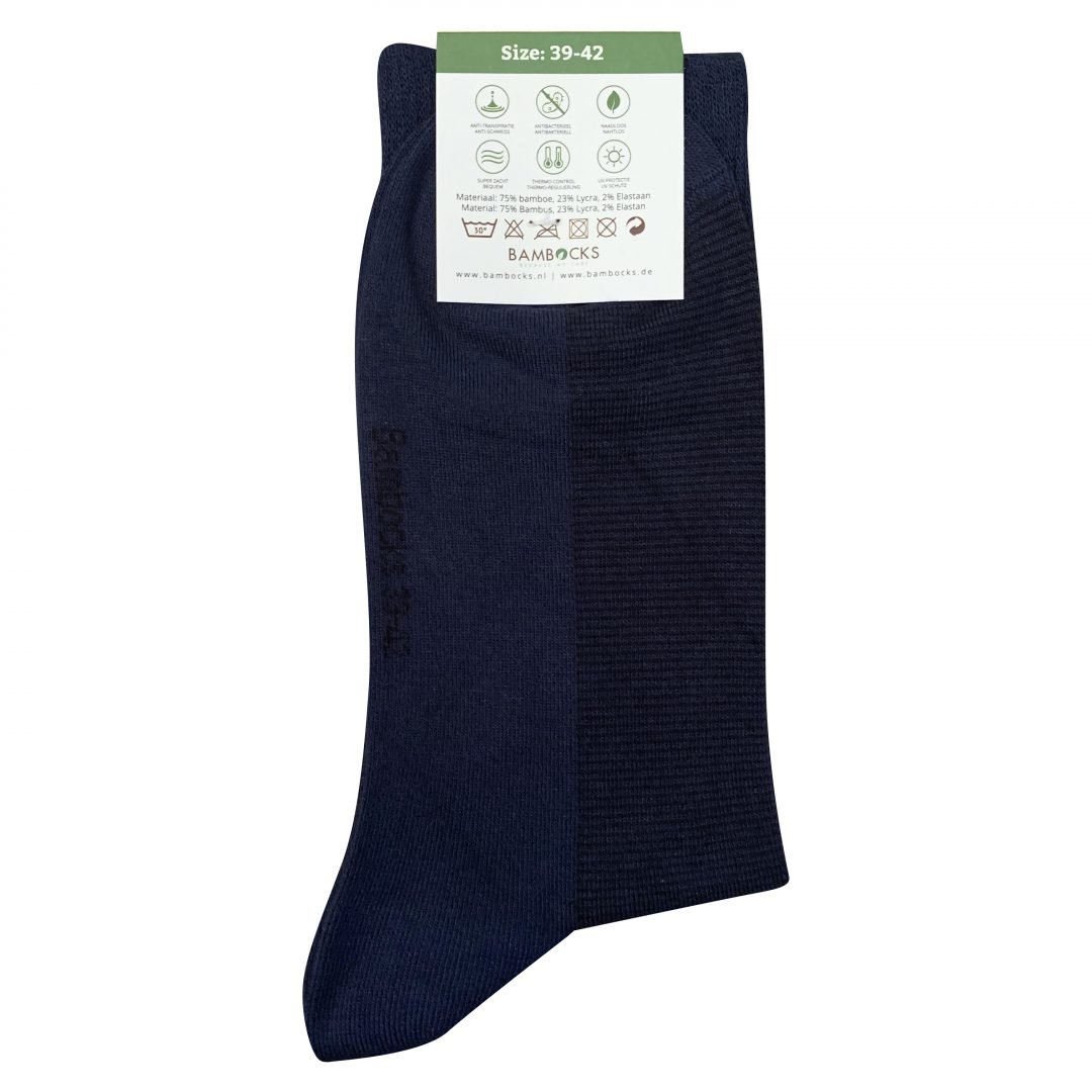 Bambocks Calzini Bamboo 4 paia a righe nero/blu