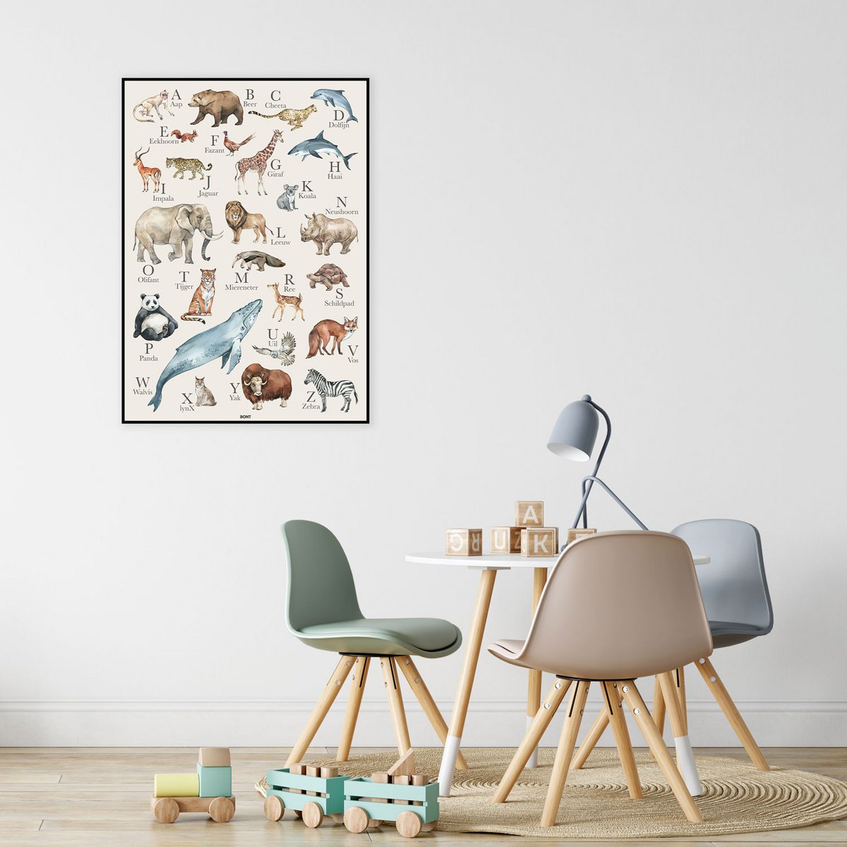 Alfabetposter "dieren" | POSTER 50x70 
