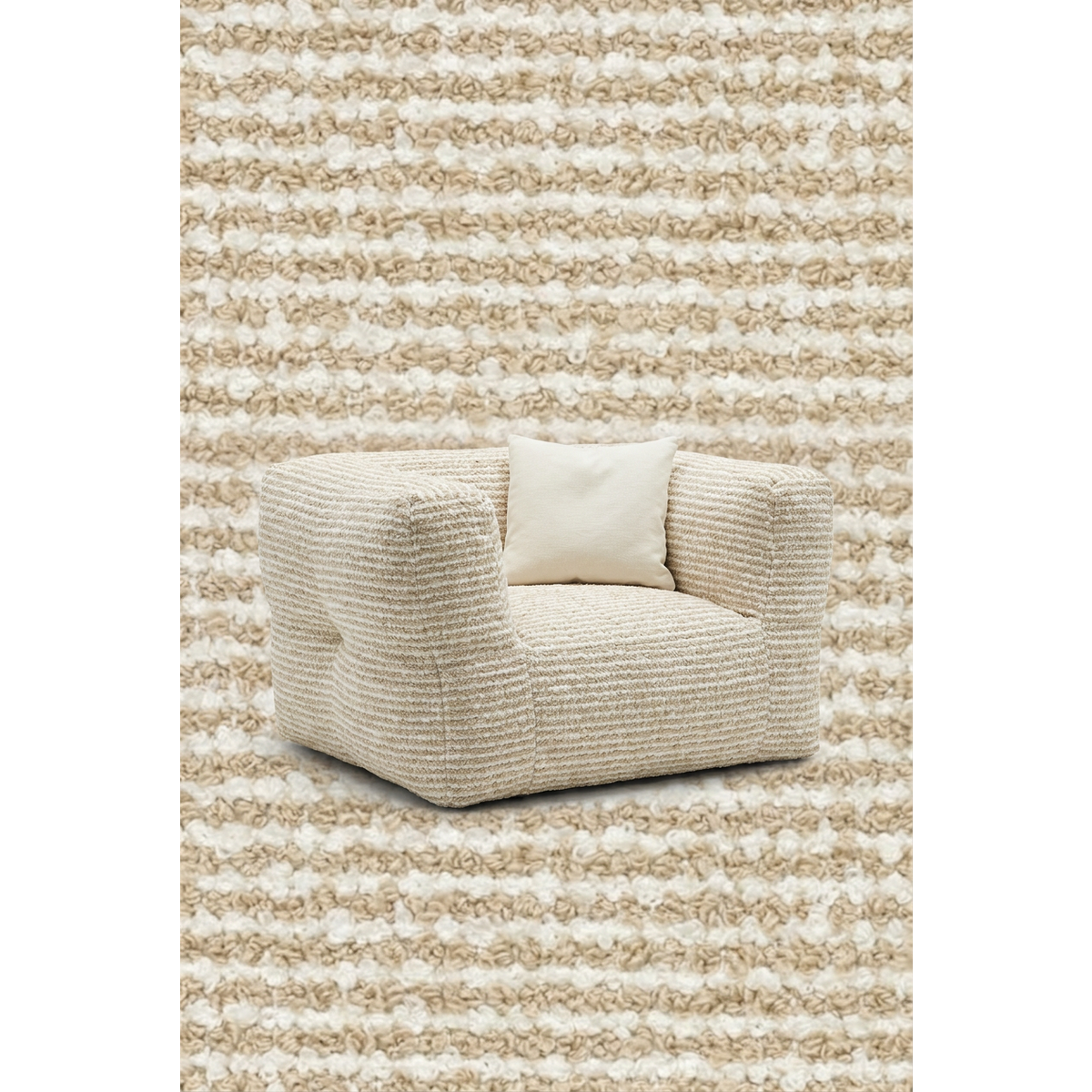 NOMAD fauteuil | Bouclé stripe ravello
