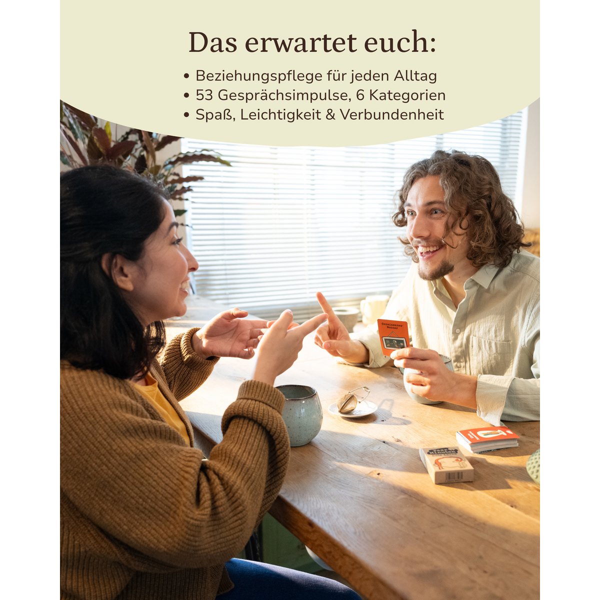 Paar minuten in een goed humeur – Gesprekskaartenset voor koppels