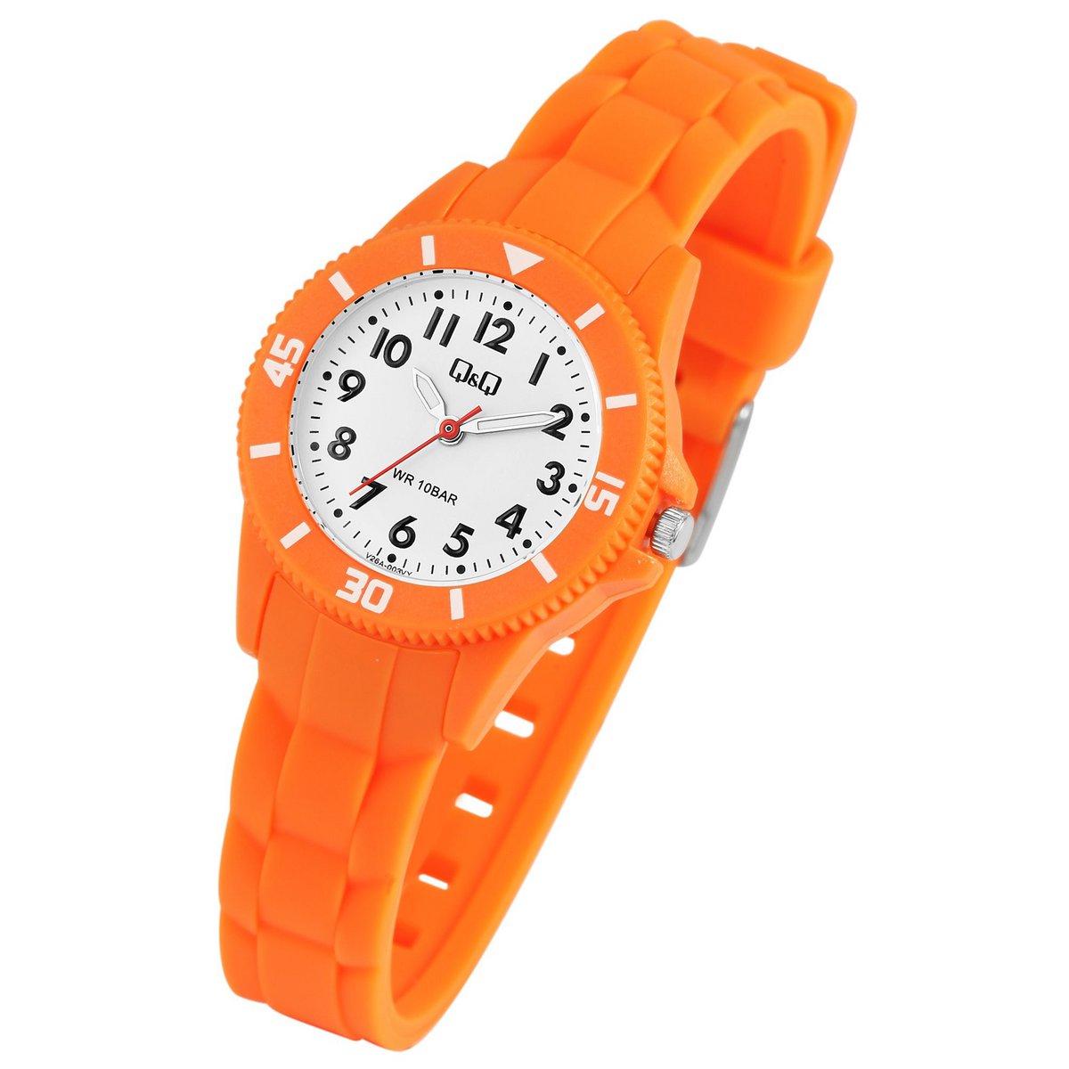Orologio Q&Q per bambini/ragazzi con cinturino in silicone, 10 ATM, arancione