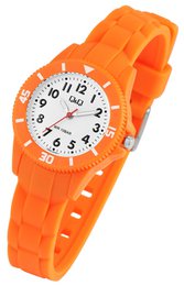 Orologio Q&Q per bambini/ragazzi con cinturino in silicone, 10 ATM, arancione