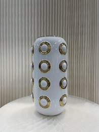 Gyldne 4-cirkel vase (CV11617-14WIT)