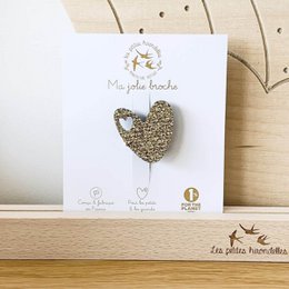 Glitter brooch - Heart