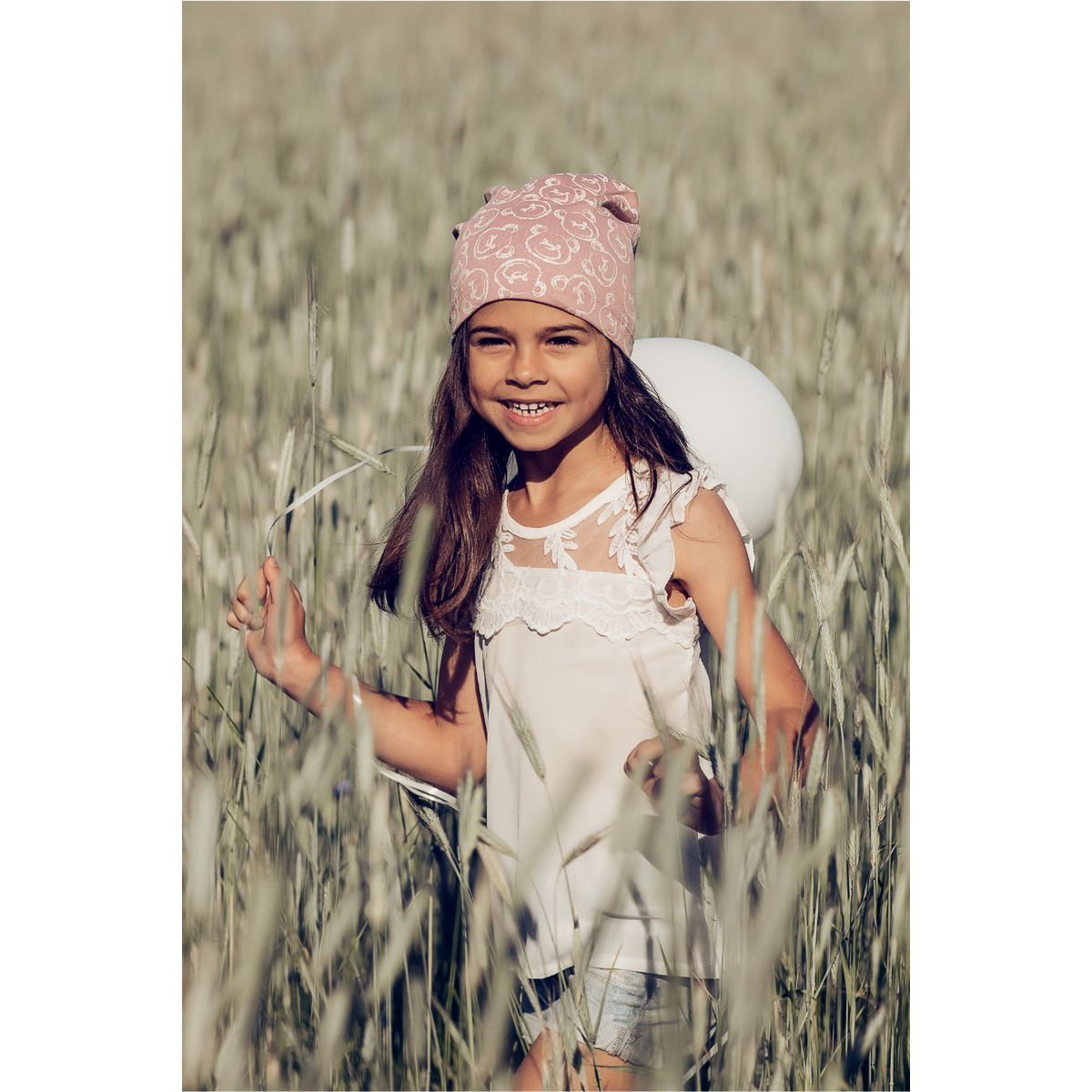 Bonnet fille CAMILA DUSTY PINK