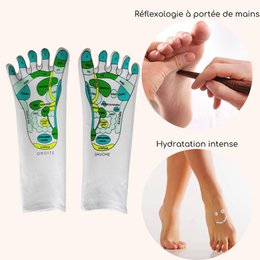 Softening SPA Reflexology Socks - Moisturizing Gel with Jojoba and Olive Oils, Vitamin E and Lavender - Restores Softness and Suppleness to the Feet - Reflexology Massage Zone