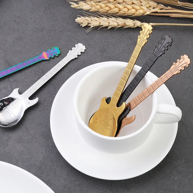 Löffel „Gitarre“ – Für Tee, Kaffee oder Desserts – 4 Farben erhältlich
