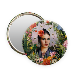 Miroir de poche W, Ø 80 mm, inspiré de Frida Kahlo