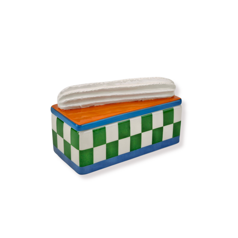 Storage jar - Tompouche - Green/Orange - 14x6x6cm