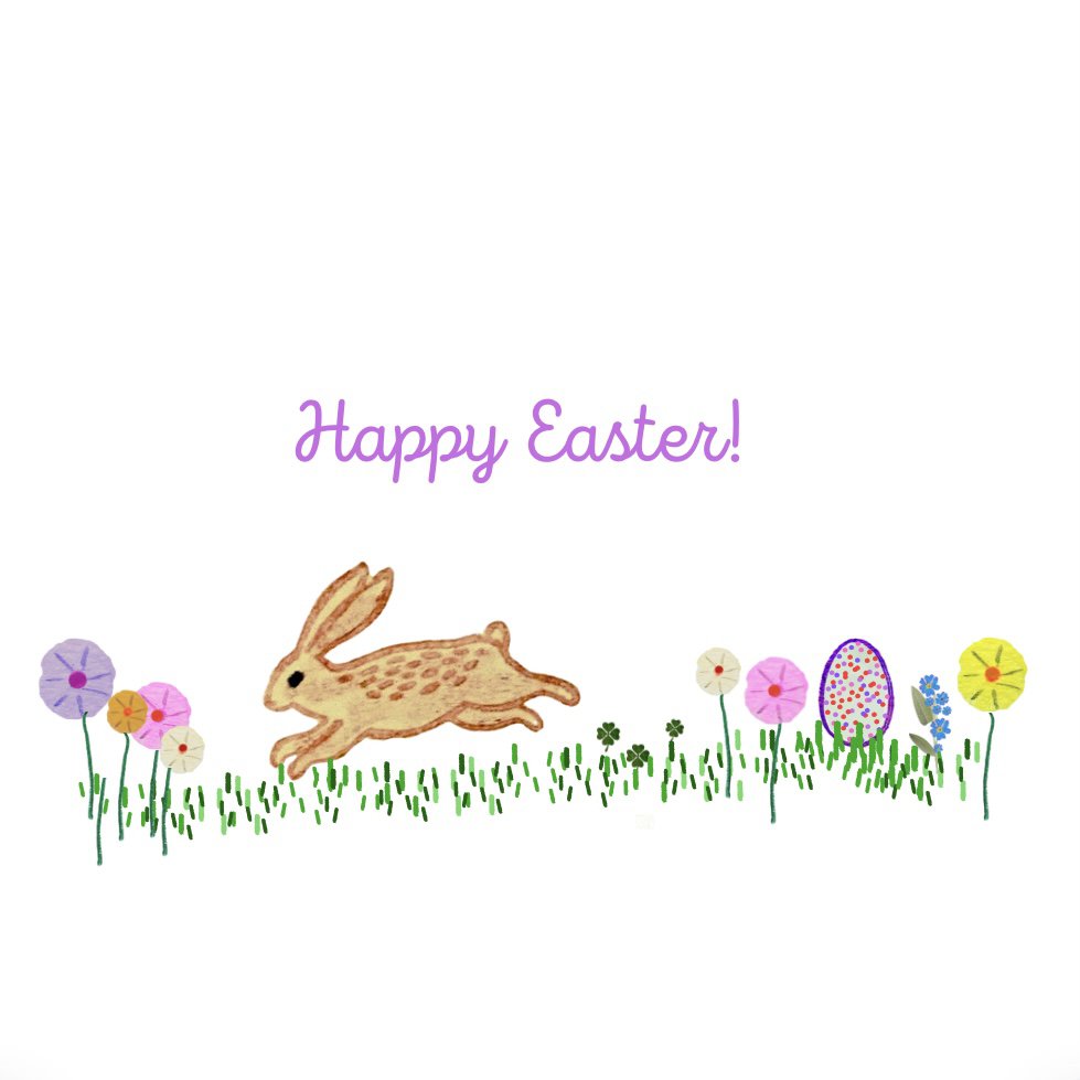 Tarjeta Con Conejito De Pascua