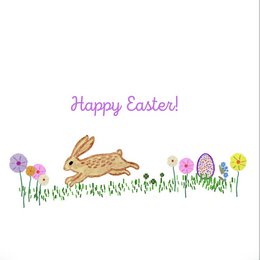 Tarjeta Con Conejito De Pascua