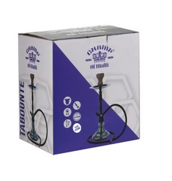 Chicha Complete Shisha Kit met Siliconenslang Keramische Kom, Tang, Mondstuk, Glazen Basis Waterpijp Complete Moderne Set Zwart