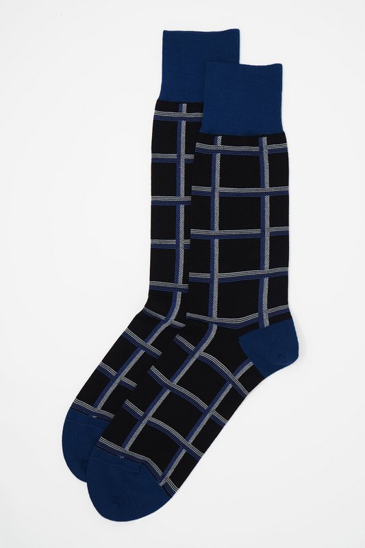 Calcetines Hombre Check - Negro