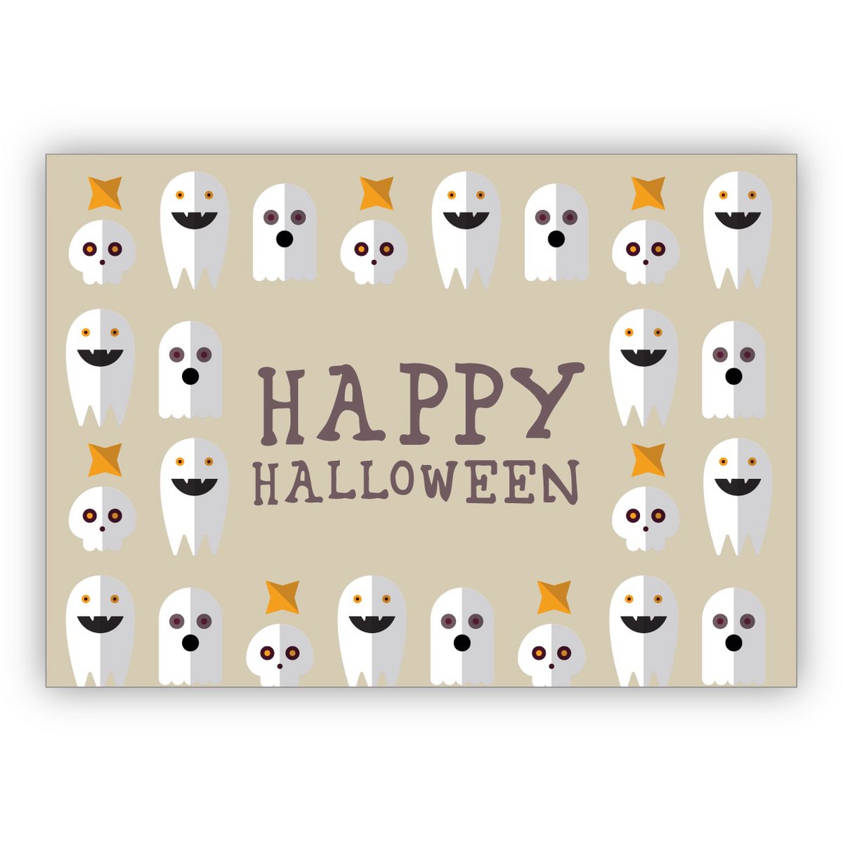 Cool Halloween card with lots of ghosts: Happy Halloween